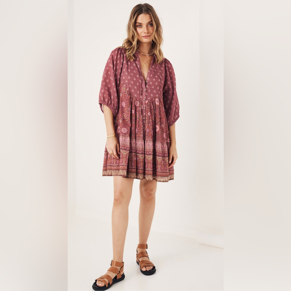 Spell And The Gypsy Utopia Mini Dress Berry Size Small